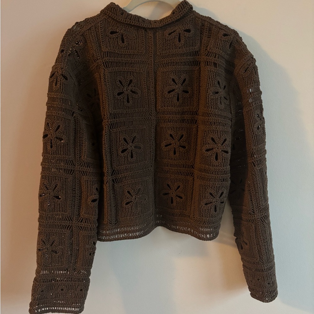 Massimo Dutti Dark Brown Knit Cardigan - Picture 7 of 8
